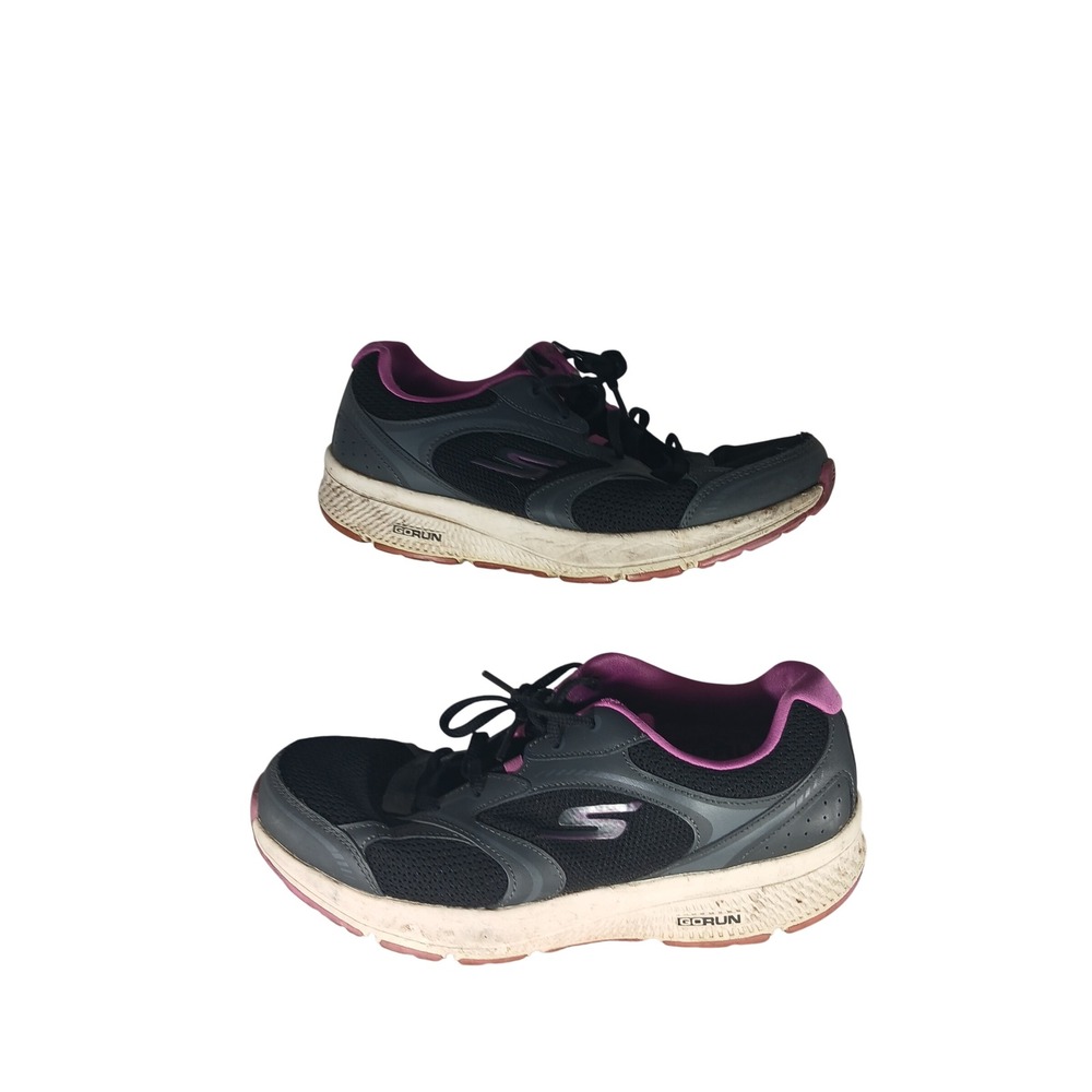 Skechers GOrun Consistent 8.5 Black Purple Running Shoes 128280 Athleisure